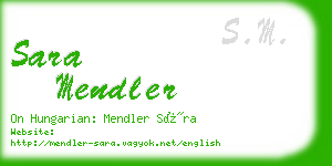 sara mendler business card